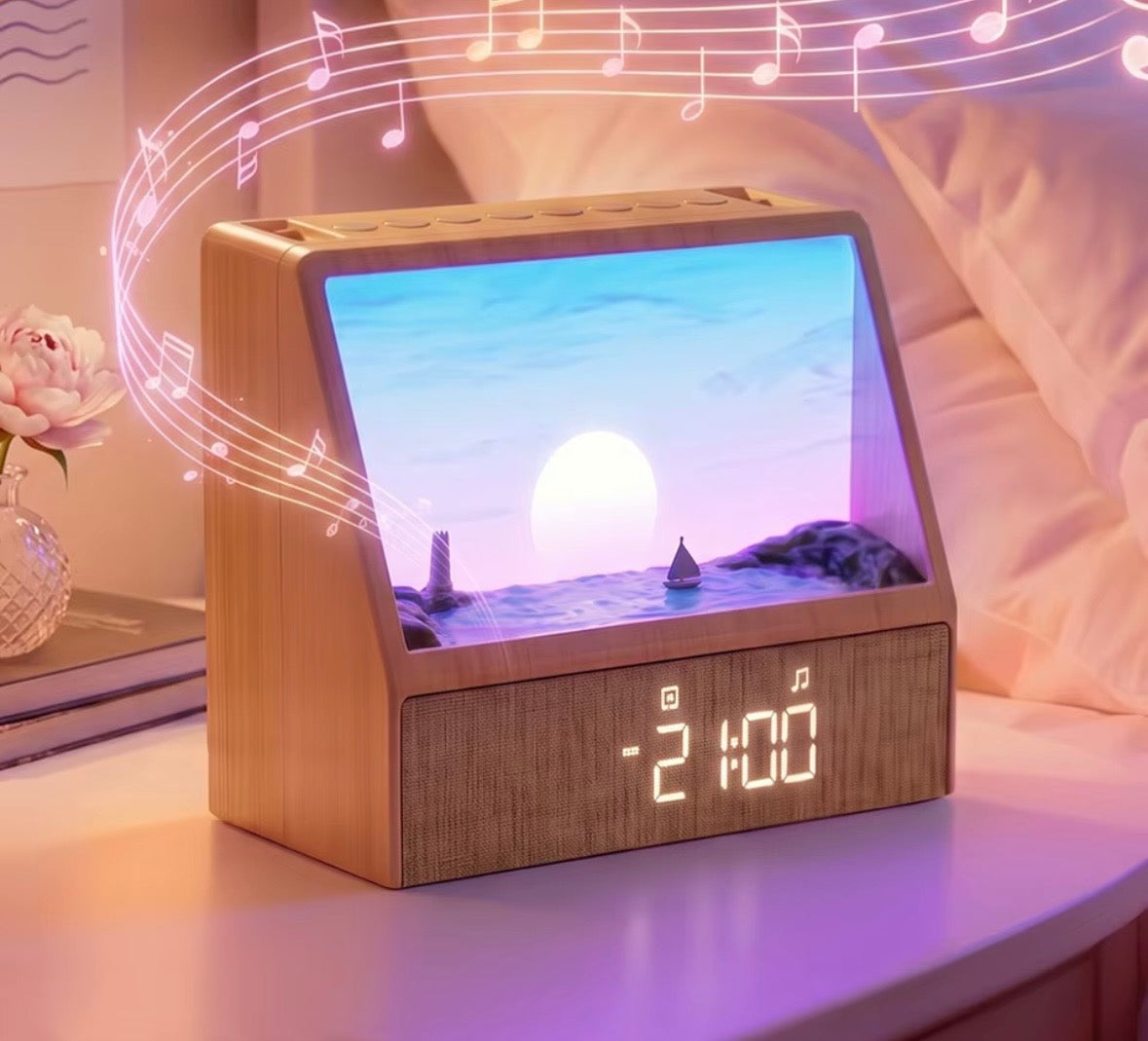 SunriseLamp™ – Lampka Nocna z Budzikiem Słońca i Głośnikiem Bluetooth