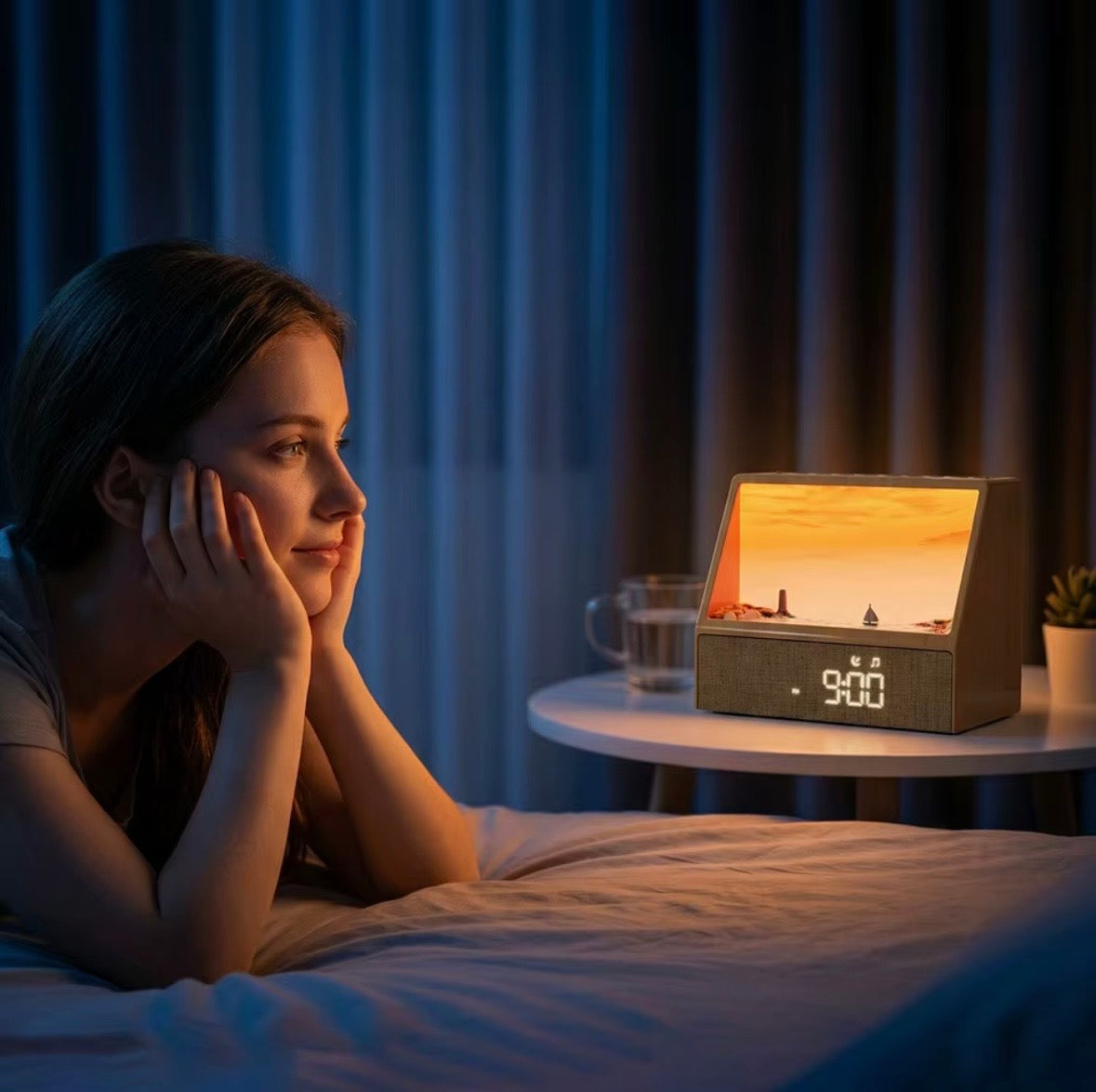 SunriseLamp™ – Lampka Nocna z Budzikiem Słońca i Głośnikiem Bluetooth