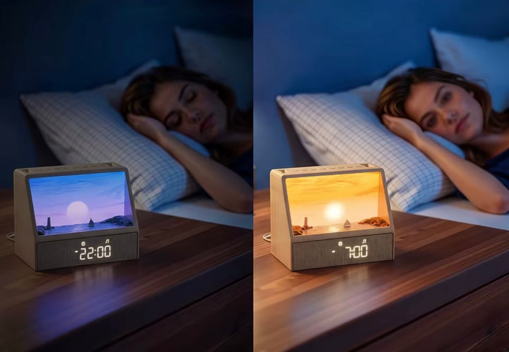 SunriseLamp™ – Lampka Nocna z Budzikiem Słońca i Głośnikiem Bluetooth